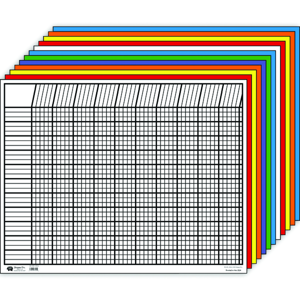 Creative Shapes Etc Large Horizontal Incentive Chart Set, 28 x 22", Assorted Colors 367